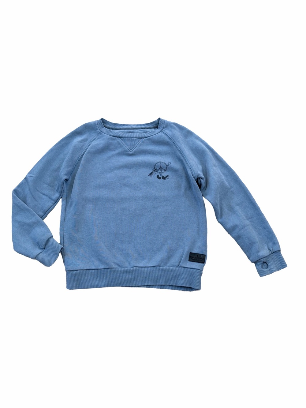 Munster Boys Size 6 Blue Peace Sign Skateboard Pullover Sweatshirt
